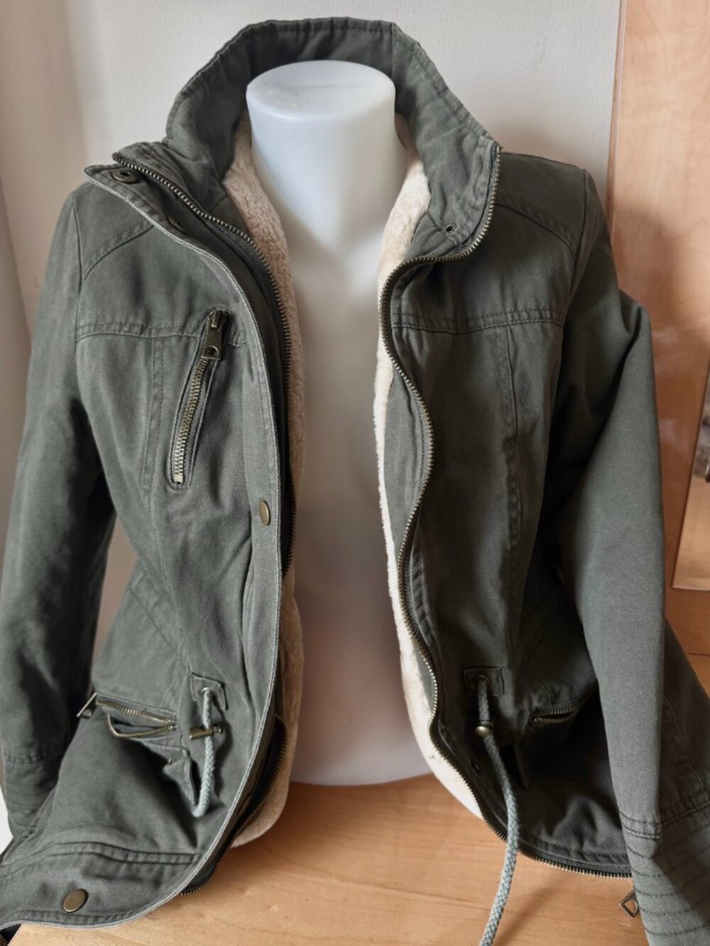Bellivera Green Faux Sherpa Lined Winter Jacket (Women's Size S)